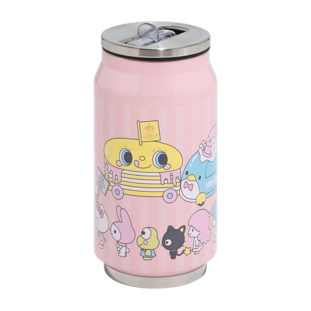 NEW Sanrio Hello Kitty & Friends Food Trucks Soda Can Water Bottle
